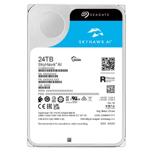 Жесткий диск для видеонаблюдения 24Tb Seagate SkyHawk AI 256Mb 7200rpm SATA3 3.5" ST24000VE002