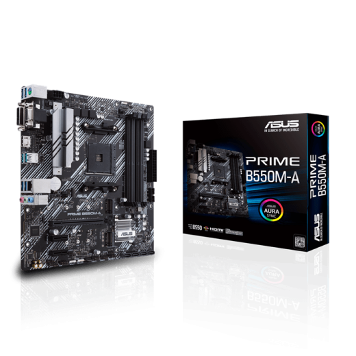 Материнская плата ASUS PRIME B550M-A  AM4 4xDDR4 4xSATA3 RAID 2xM.2 DVI-D D-Sub HDMI mATX