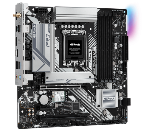 Материнская плата ASRock B760M PRO RS/D4 WIFI LGA1700 4xDDR4 4xSATA RAID 2xM.2 HDMI DP mATX