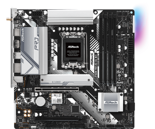 Материнская плата ASRock B760M PRO RS/D4 WIFI LGA1700 4xDDR4 4xSATA RAID 2xM.2 HDMI DP mATX