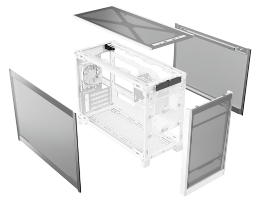 Корпус Montech TEN (W) Micro-ATX/Mini-ITX 2xUSB3.0 1xType-C 1xAudio Белый