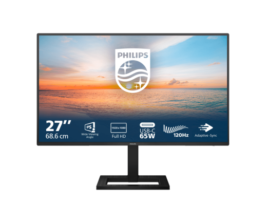 Монитор 27" PHILIPS 27E1N1300AE/01 IPS 1920x1080 100Hz 1мс 250кд/м 1300:1 1xHDMI 1xUSB-C 2x2W Black