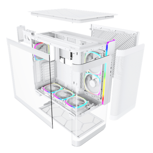Корпус Montech KING 95 PRO (W) ATX/Micro-ATX/Mini-ITX 2xUSB3.0 1xType-C 1xAudio 1xMic Белый