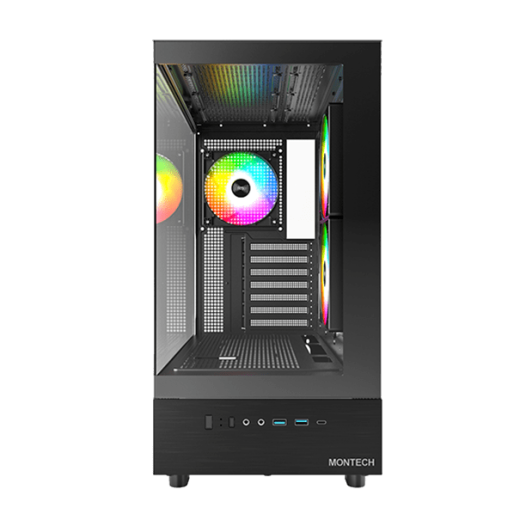Корпус Montech XR (B) ATX/Micro-ATX/Mini-ITX 2xUSB3.0 1xType-C 1xAudio 1xMic Черный