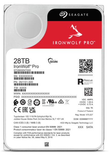 Жесткий диск для NAS систем 28Tb HDD Seagate IronWolf PRO SATA3 3.5" 7200 rpm 512Mb ST28000NT000