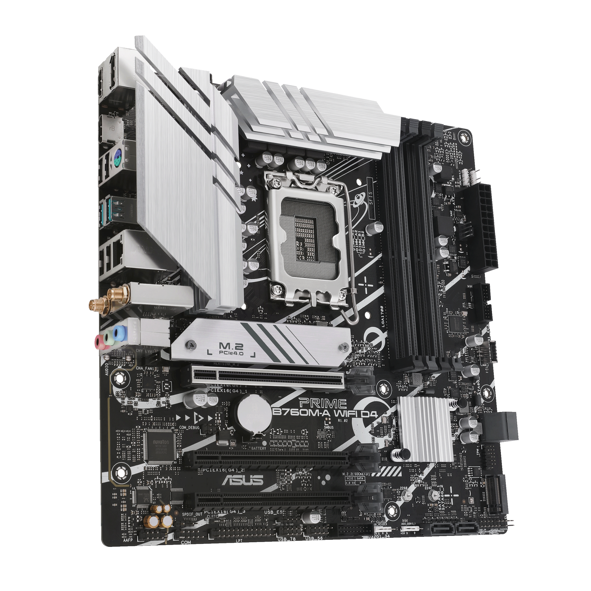 Материнская плата ASUS PRIME B760M-A WIFI D4, LGA1700 4xDDR4 4xSATA3 2xM.2 RAID 2xHDMI DP mATX