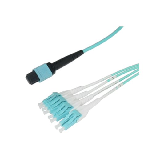 Оптический патчкорд OK-MPO/UPC-8LC/UPC-DPX-MM-OM3-15m