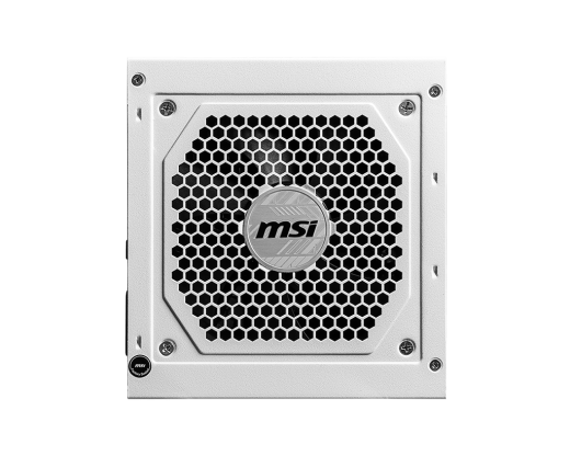Блок питания MSI  850W, MAG A850GL PCIE5 WHITE, Full Modular, ATX, 80+ GOLD, >90%, Fan 120mm, Белый