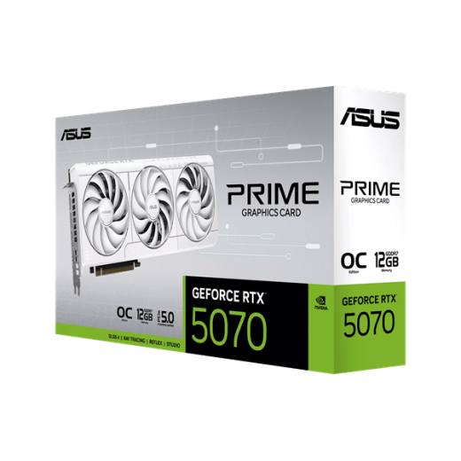 Видеокарта ASUS GeForce RTX5070 12Gb PRIME OC GDDR7 192-bit 1xHDMI 3xDP PRIME-RTX5070-O12G-WHITE