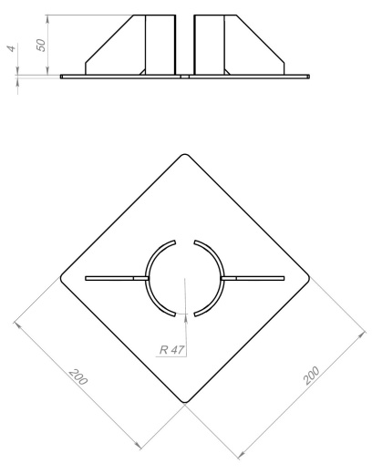 Оголовок сваи 200х200х4 (покрытие - горячее цинкование)