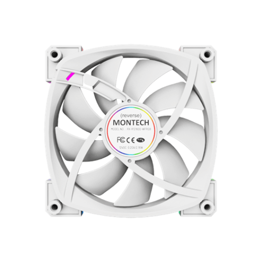 Вентилятор для корпуса Montech RX120 PWM (W) 1x(120x120x25mm)/800-1600RPM/59CFM/27dBA/Reverse Белый