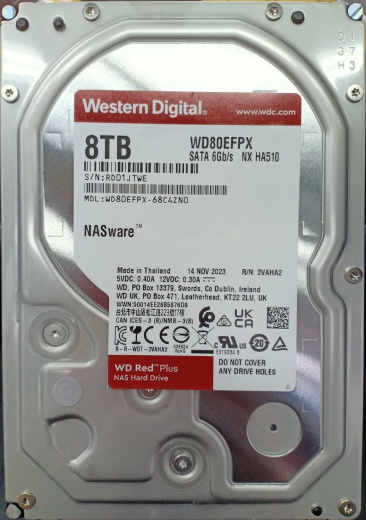 Жесткий диск для NAS систем HDD  8Tb Western Digital RED Plus SATA6Gb/s 3.5" 256Mb 5400rpm WD80EFPX