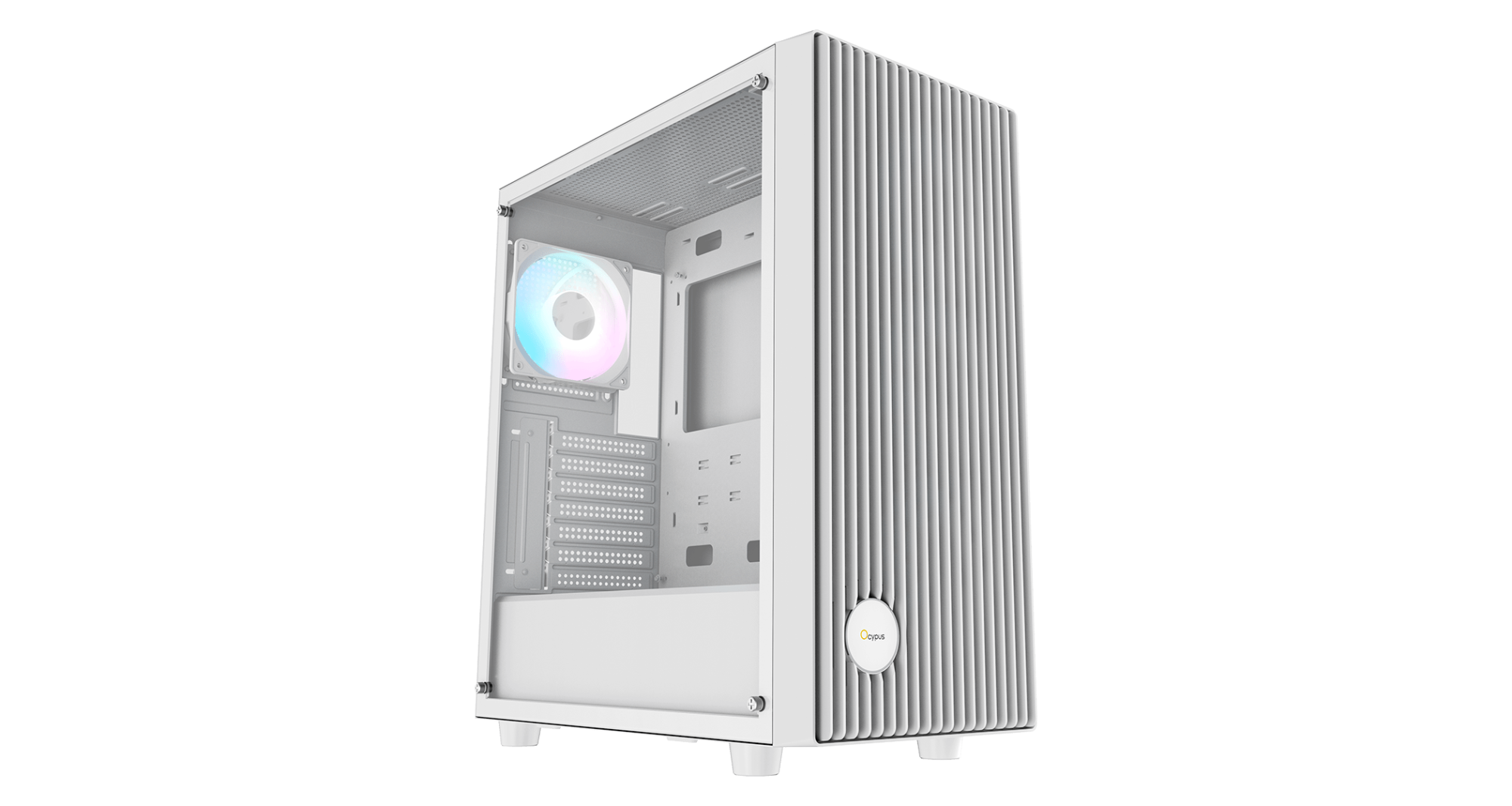 Корпус Ocypus Gamma C70 WH ARGB ATX/mATX/ITX 2xUSB Белый Gamma-C70-WHG400XX-GL