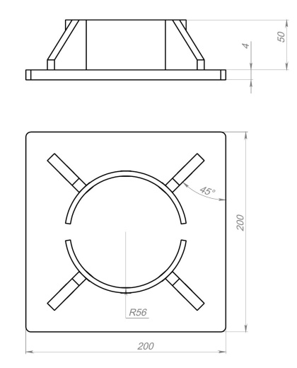 Оголовок сваи 200х200х4 (покрытие - горячее цинкование)