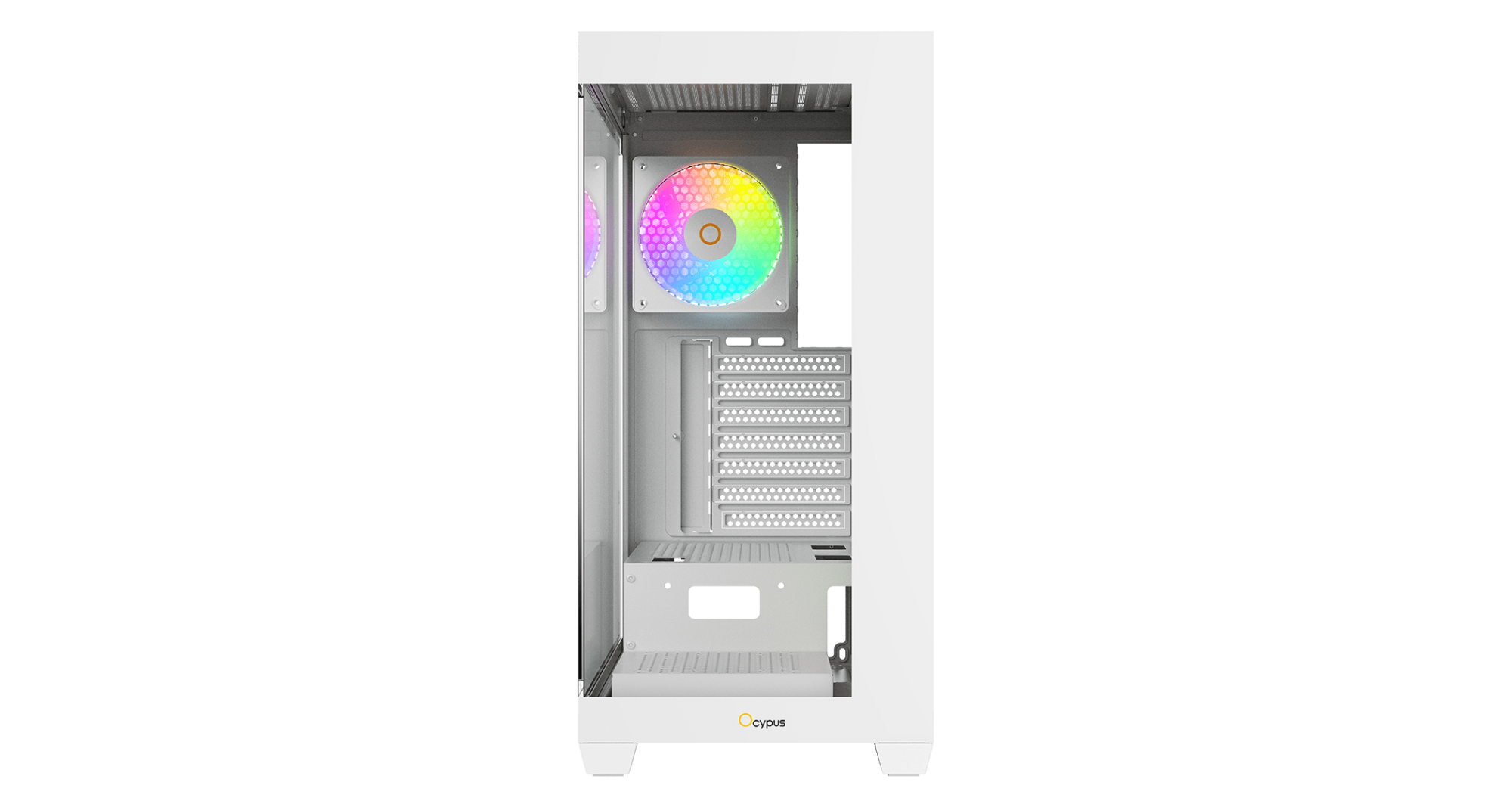 Корпус Ocypus Gamma C72 WH ARGB ATX/mATX/ITX 3xUSB Белый Gamma-C72-WHD400XX-GL