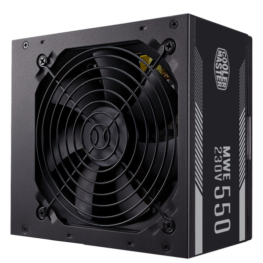 Блок питания CoolerMaster  550W, MWE 550 White 230V - V2, Non Modular, КПД 85%, MPE-5501-ACABW-EU
