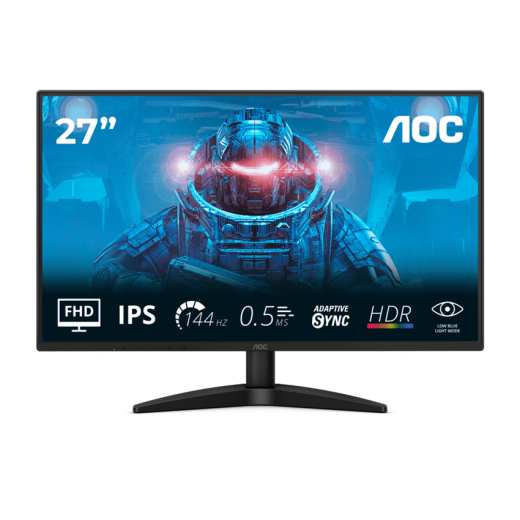 Монитор 27" AOC 27B36X IPS 1920x1080 144Hz 0.5ms 300cd/m2 1500:1 1xHDMI 1xDP 1xAudioOut Черный