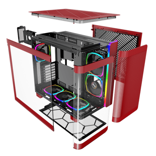 Корпус Montech KING 95 PRO (Red) ATX/Micro-ATX/Mini-ITX 2xUSB3.0 1xType-C 1xAudio 1xMic Красный
