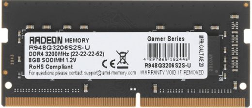 Оперативная память для ноутбука  8Gb DDR4 3200MHz AMD Radeon R9 Series R948G3206S2S-U Retail