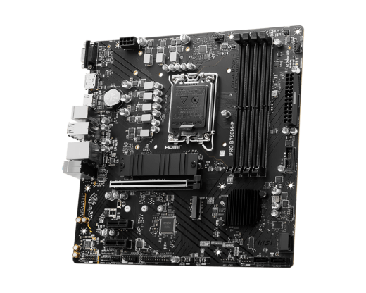 Материнская плата MSI PRO B760M-P LGA1700 4xDDR5 4xSATA3 RAID 2xM.2 HDMI DP mATX