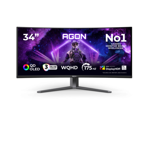 Монитор Игровой 34" AOC AG346UCD QD-OLED 3440x1440 175Hz 0.03ms 1000cd/m2 1,5M:1 2xHDMI 1xDP 2x8W