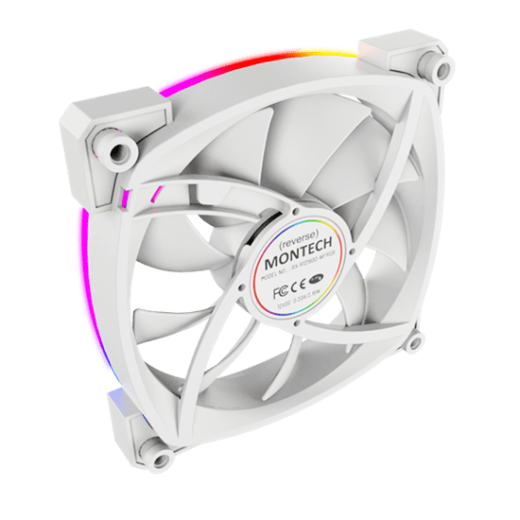 Вентилятор для корпуса Montech RX120 PWM (W) 1x(120x120x25mm)/800-1600RPM/59CFM/27dBA/Reverse Белый