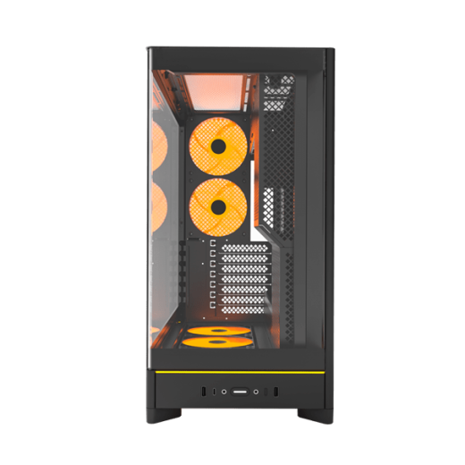 Корпус Montech HS02 PRO (B) ATX/Micro-ATX/Mini-ITX (Back-Connected MB) 2xUSB 1xType-C 1xAudio Черный