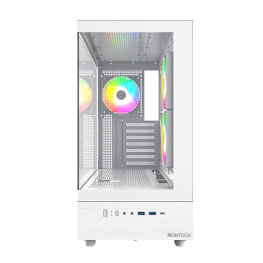Корпус Montech XR (W) ATX/Micro-ATX/Mini-ITX 2xUSB3.0 1xType-C 1xAudio 1xMic Белый