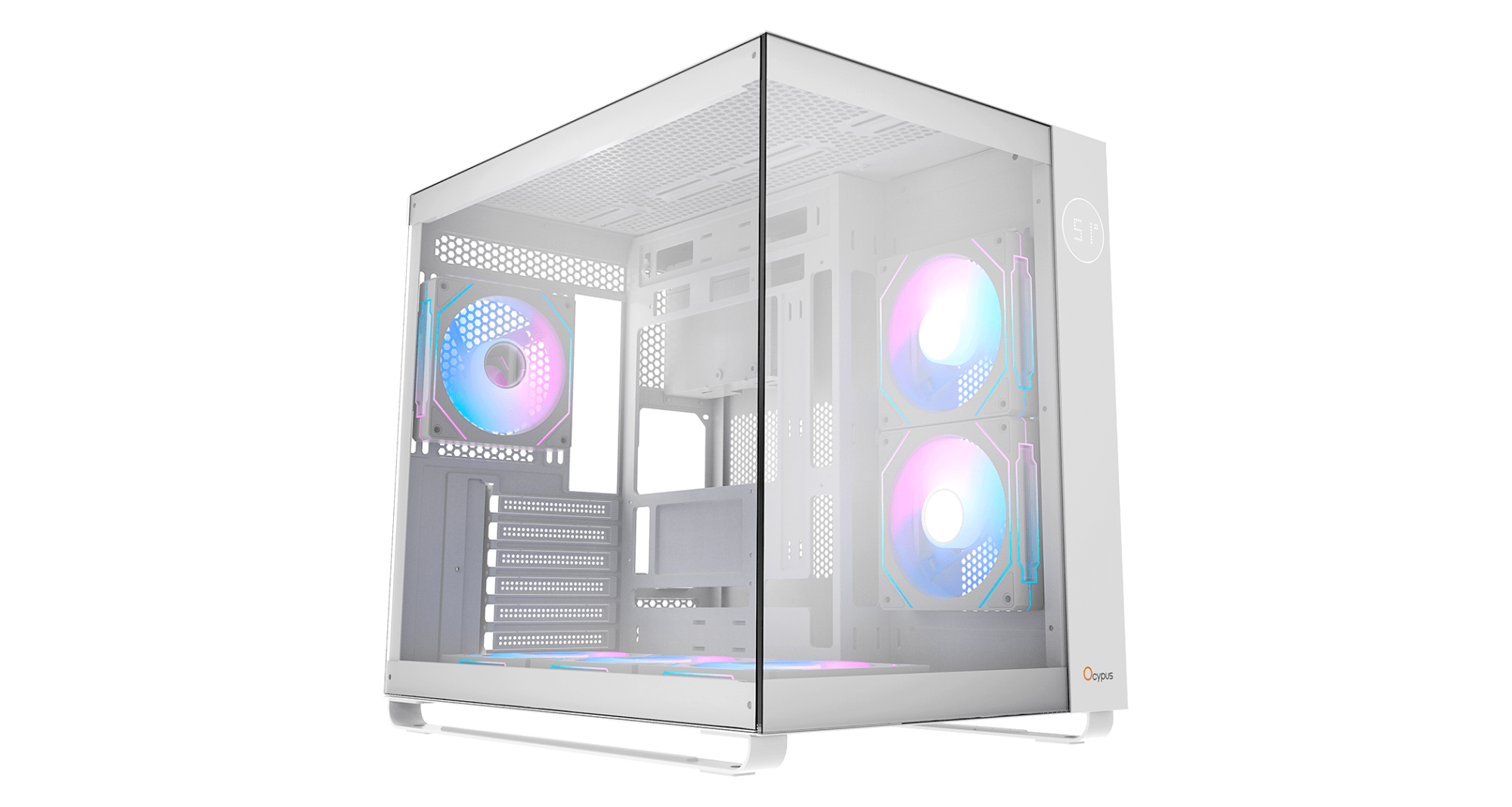 Корпус Ocypus Iota C70 WH ARGB ATX/mATX/mITX 2xUSB, Type-C, Белый, Iota-C70-WHD600XX-GL