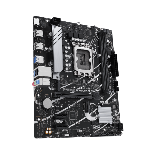 Материнская плата ASUS PRIME B760M-R D4, LGA1700 2xDDR4 4xSATA3 2xM.2 RAID 1xHDMI mATX