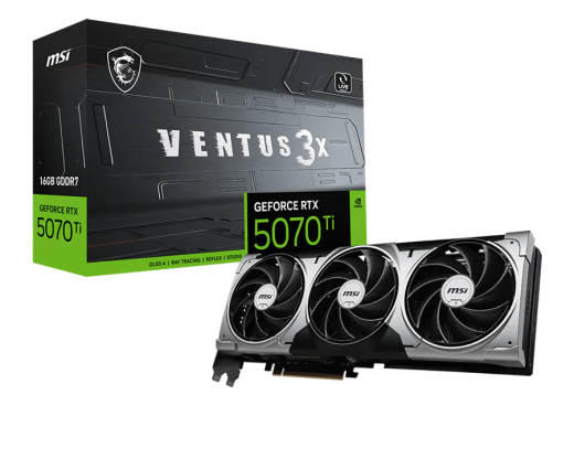 Видеокарта MSI GeForce RTX 5070 Ti 16G VENTUS 3X, 16Gb GDDR7 256-bit 1xHDMI 3xDP G507T-16V3