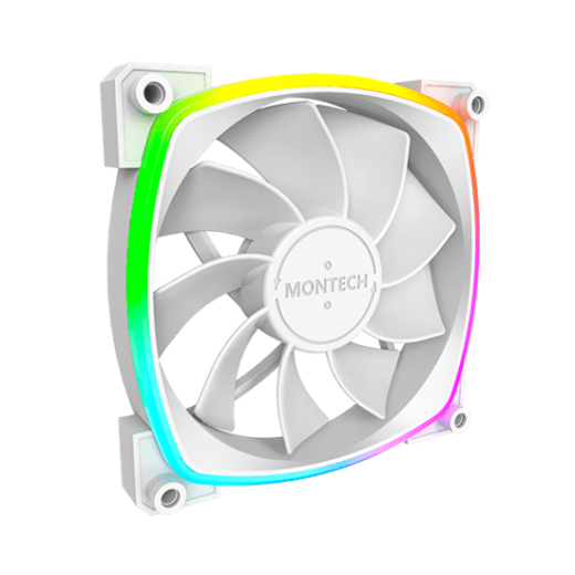 Вентилятор для корпуса Montech RX120 PWM (W) 1x(120x120x25mm)/800-1600RPM/59CFM/27dBA/Reverse Белый