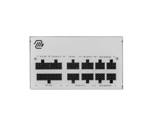 Блок питания MSI  850W, MAG A850GL PCIE5 WHITE, Full Modular, ATX, 80+ GOLD, >90%, Fan 120mm, Белый