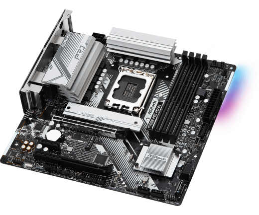 Материнская плата ASRock B760M PRO RS/D4 LGA1700 4xDDR4 4xSATA RAID 2xM.2 HDMI DP mATX