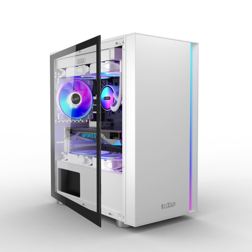 Корпус PCCooler LM300 ARGB WH mATX/ITX USB3.0, 2xUSB2.0 White
