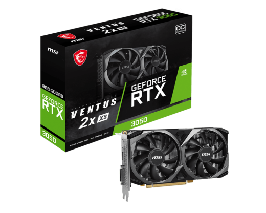 Видеокарта MSI GeForce RTX 3050 VENTUS 2X XS 8G OC, 8G GDDR6 DVI HDMI DP RTX 3050 VENTUS 2X XS 8G OC