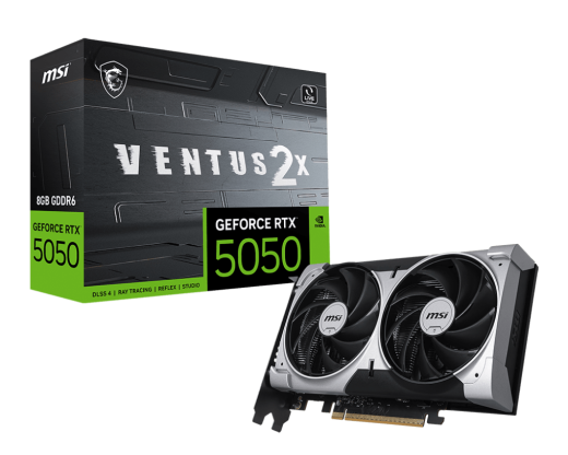 Видеокарта MSI GeForce RTX 5050 8G VENTUS 2X, 8G GDDR6 128bit 1xHDMI 3xDP G5050-8V2