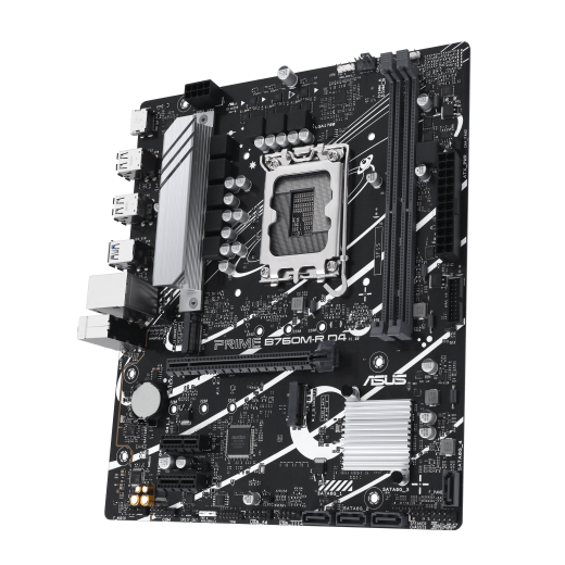 Материнская плата ASUS PRIME B760M-R D4, LGA1700 2xDDR4 4xSATA3 2xM.2 RAID 1xHDMI mATX