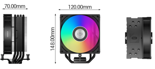 Вентилятор для процессора PCCooler RT400 ARGB BK TDP 240W 4-pin 18XX/1700/1200/AM5/AM4 Черный