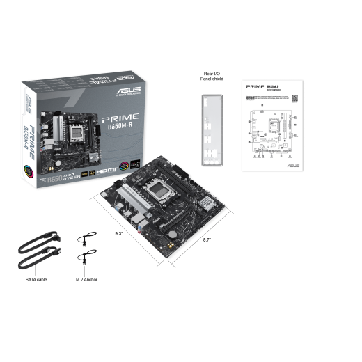 Материнская плата ASUS PRIME B650M-R AM5 2xDDR5 4xSATA3 RAID 2xM.2 HDMI mATX