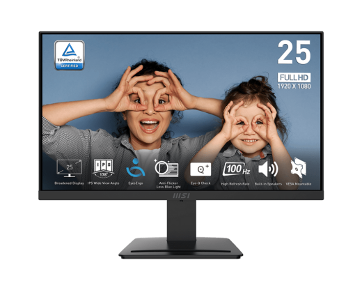 Монитор 24,5" MSI PRO MP253 IPS 1920x1080 100Hz 1ms 300cd/m 1000:1 1xD-Sub 1xHDMI 1xDP 2x3W Черный