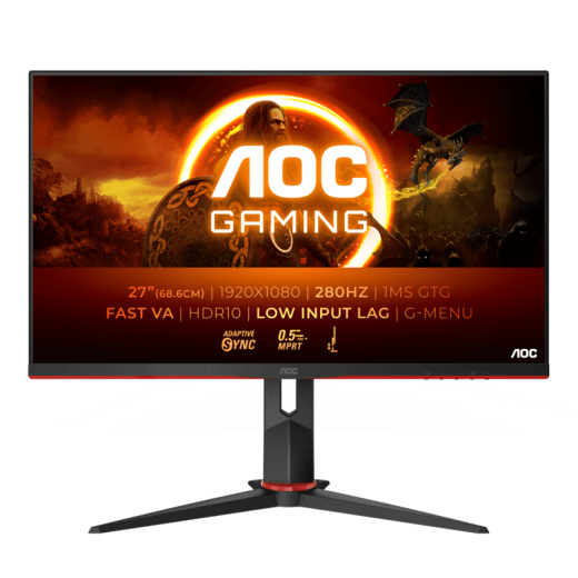Монитор Игровой 27" AOC 27G2ZN3/BK/01 Fast VA 1920x1080 280Hz 0.5ms 300cd/m 4000:1 2xHDMI 1xDP Black
