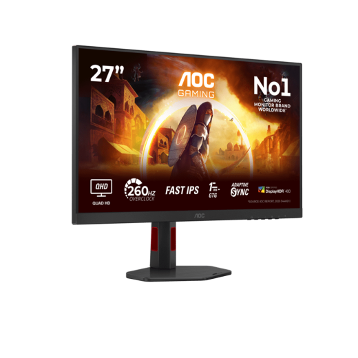 Монитор Игровой 27" AOC 27G4ZR/01 IPS 1920x1080 260Hz 1ms 300cd/m2 1000:1 2xHDMI DP HAS 2x2W Черный