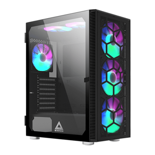 Корпус Montech X3 GLASS (B) ATX/Micro-ATX/Mini-ITX 1xUSB3.0 2xUSB2.0 1xAudio 1xMic Черный