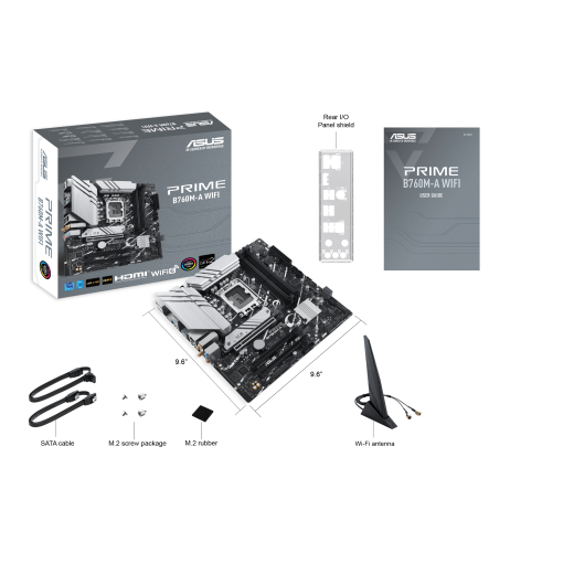Материнская плата ASUS PRIME B760M-A WIFI, LGA1700 4xDDR5 4xSATA3 2xM.2 RAID 2xHDMI DP mATX
