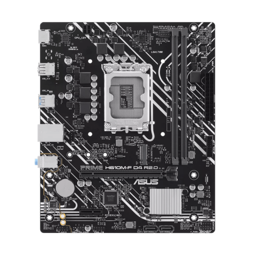 Материнская плата ASUS PRIME  H610M-F D4 R2.0, LGA1700 2xDDR4 2xSATA3 1xM.2 1xHDMI mATX